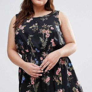 New Look Curve Floral Waist Dress